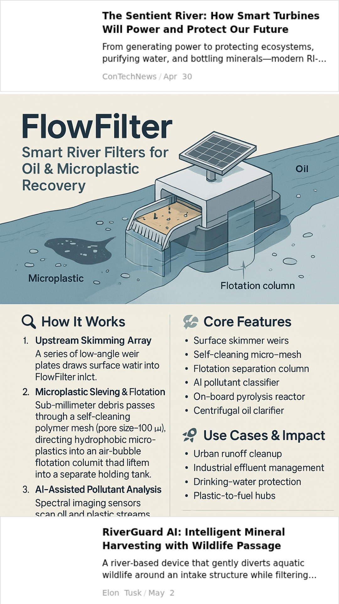 FlowFilter: Smart River Filters for Oil & Microplastic Recovery