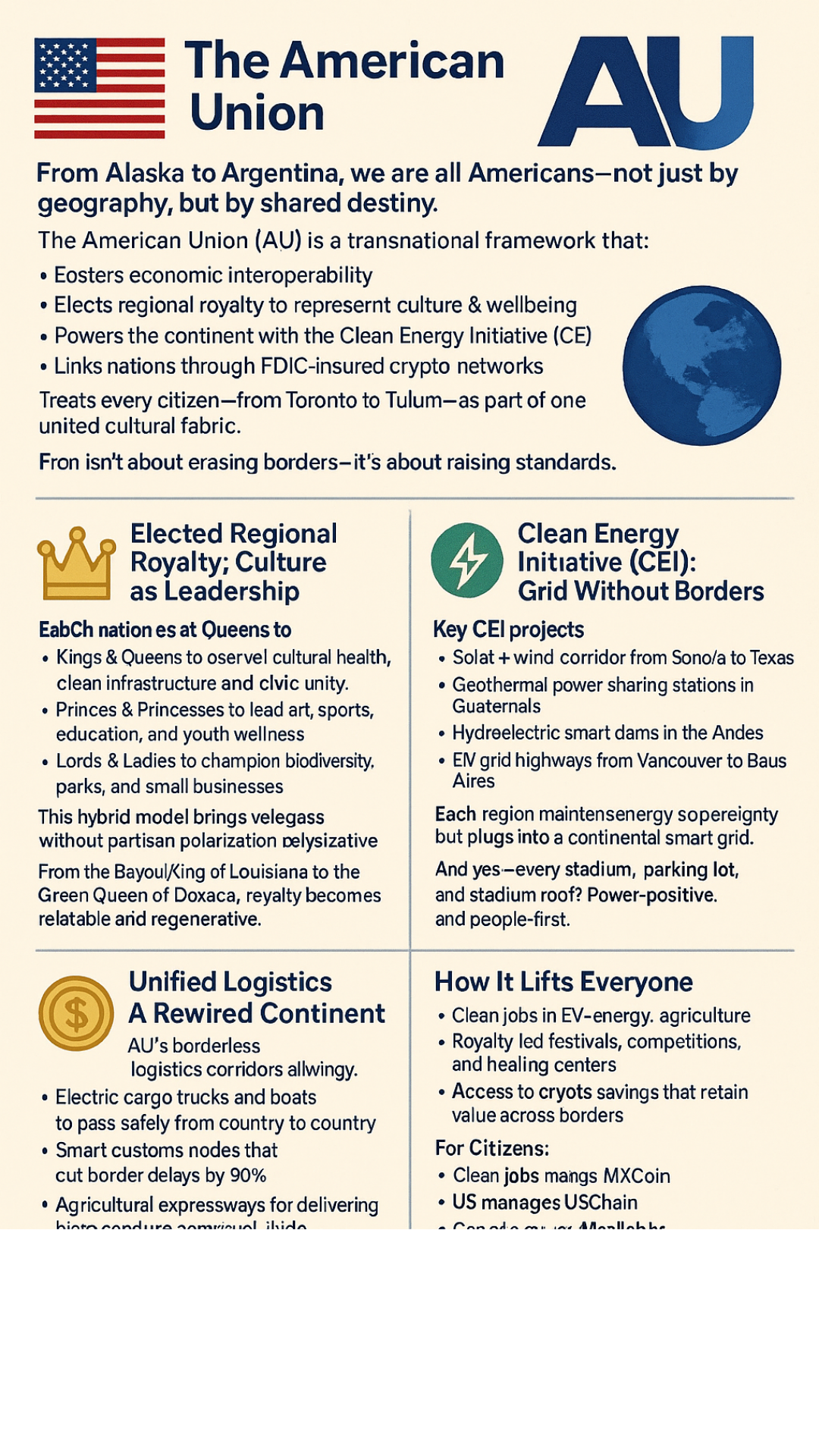 The American Union AU: A United Continent of Culture, Clean Energy, and Crypto 🇺🇸🌎🔋